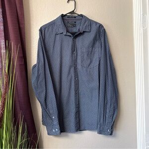 MS9 Denim & Flower Men’s long sleeve button-down printed shirt size large